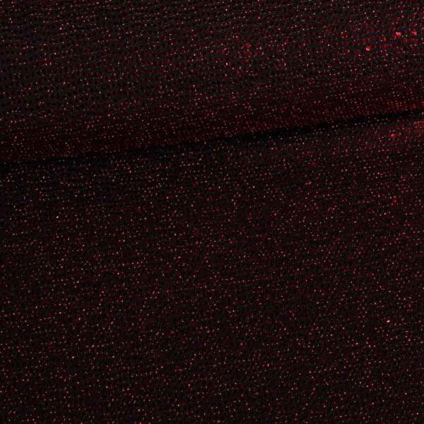 Stretch stof glitter stip rood