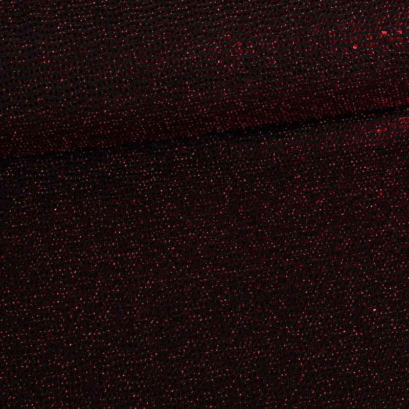 Stretch stof glitter stip rood
