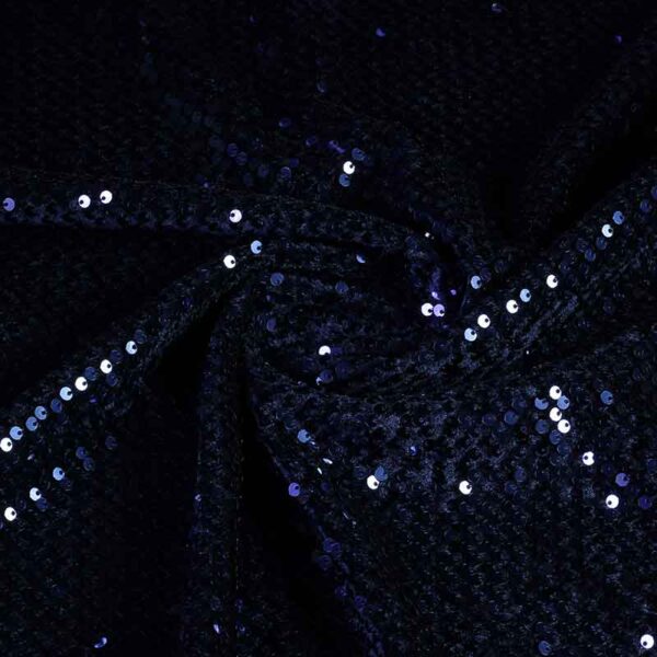 Velvet stof donkerblauw met pailletten