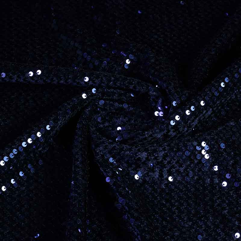 Velvet stof donkerblauw met pailletten