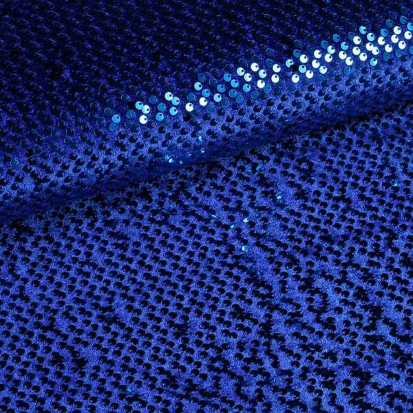 Velvet stof stretch kobalt met pailletten