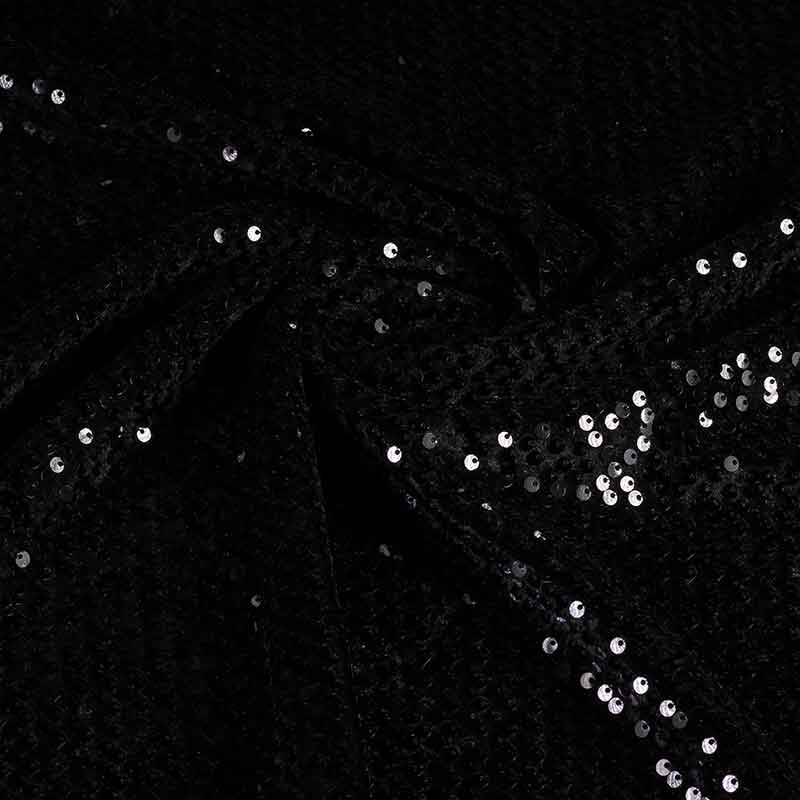 Velvet stof stretch zwart met pailletten