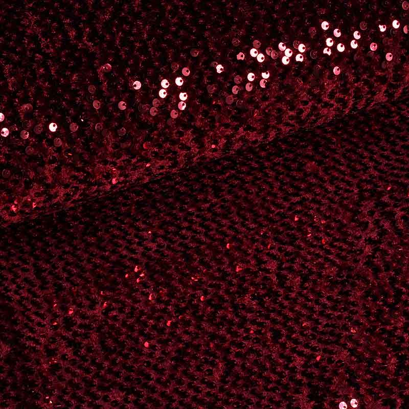Velvet stof stretch bordeaux met pailletten