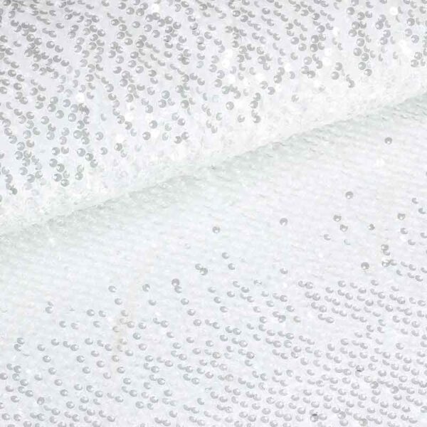 Velvet stof stretch wit met pailletten