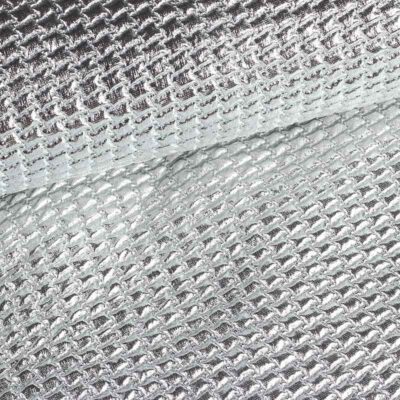 Metallic stof bubble zilver