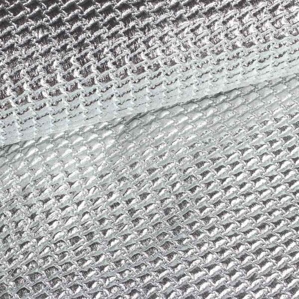 Metallic stof bubble zilver