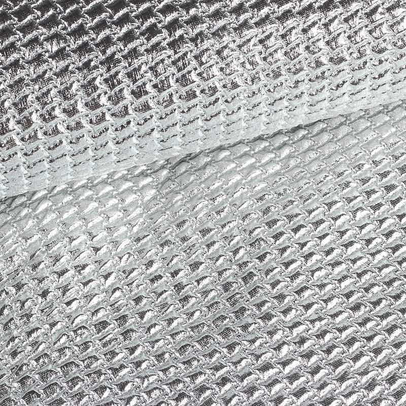 Metallic stof bubble zilver