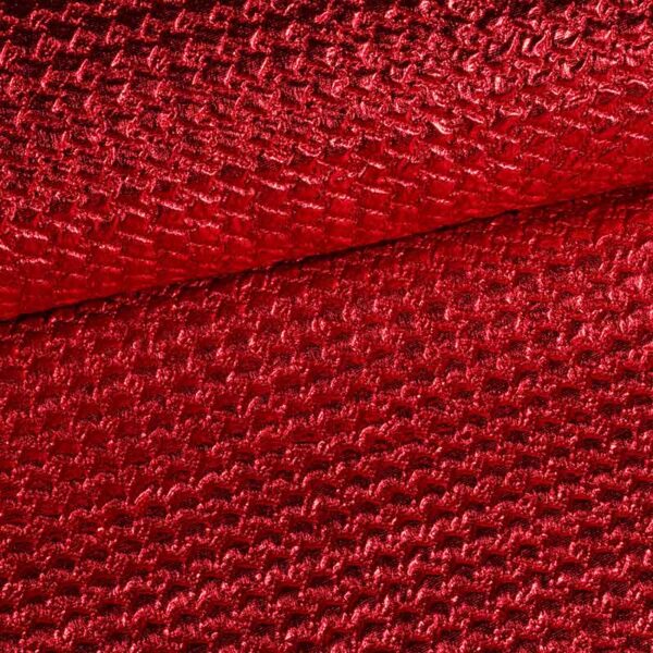 Metallic stof bubble rood