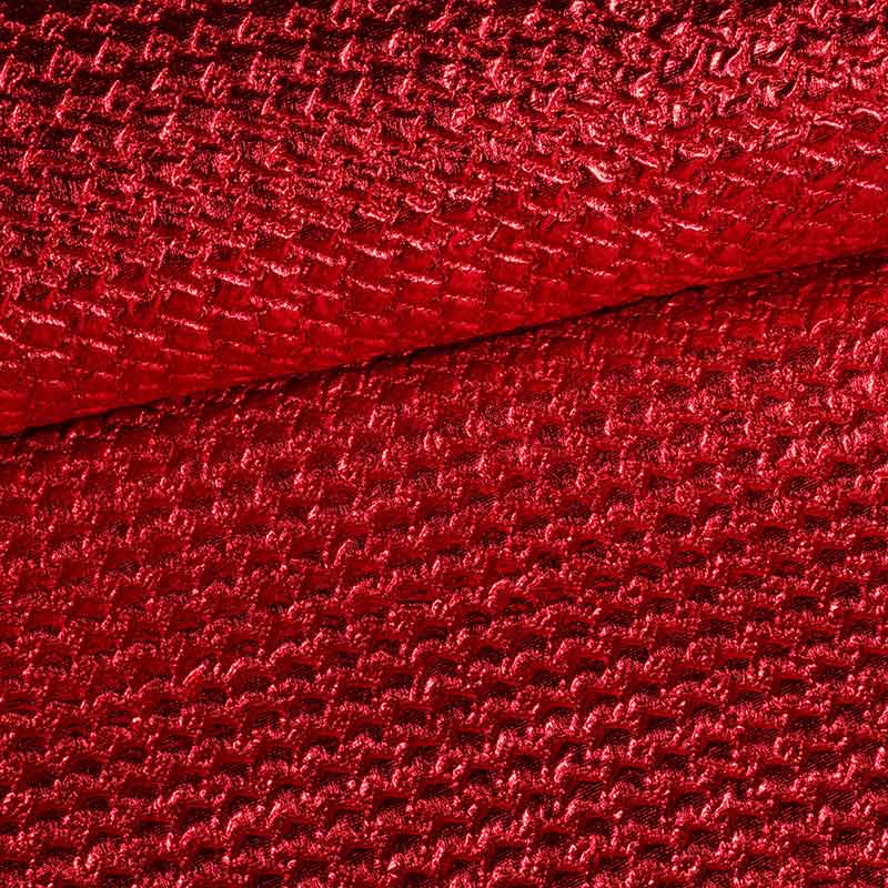 Metallic stof bubble rood