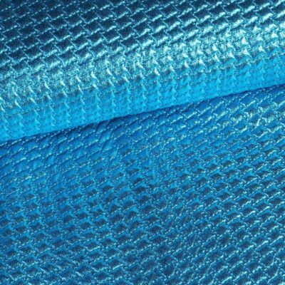 Metallic stof bubble aqua