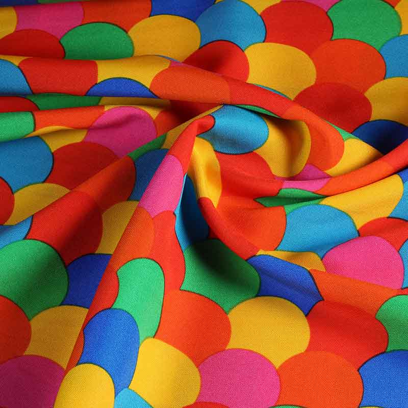 Terlenka stof multicolor bollen