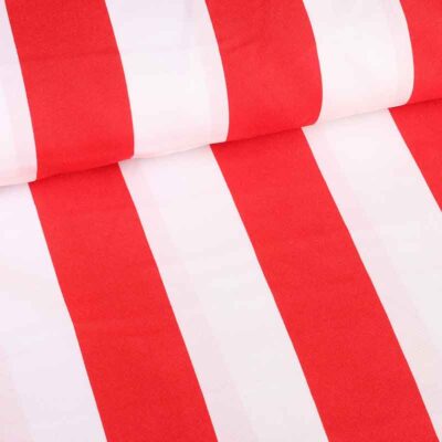 Terlenka stof streep rood wit