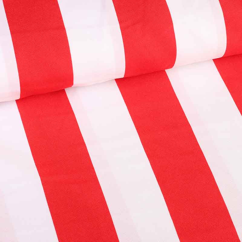 Terlenka stof streep rood wit