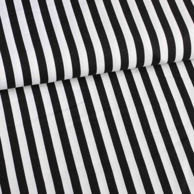 Terlenka streep 1 cm zwart-wit
