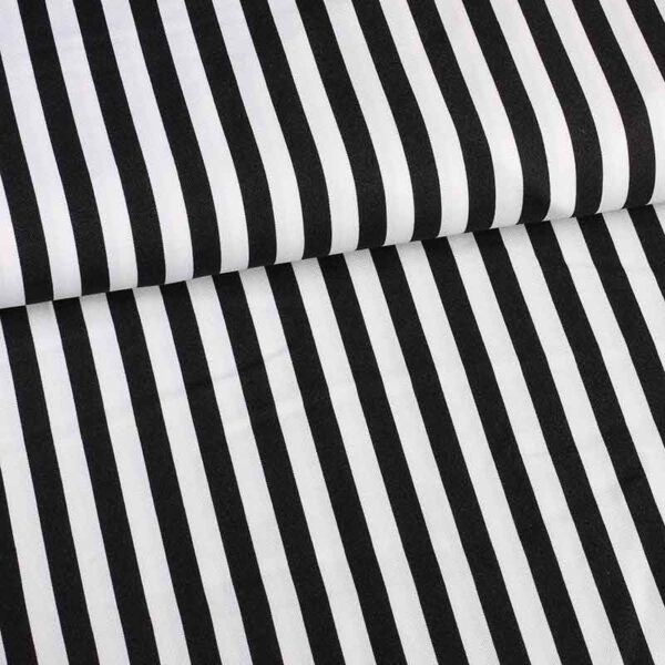 Terlenka streep 1 cm zwart-wit