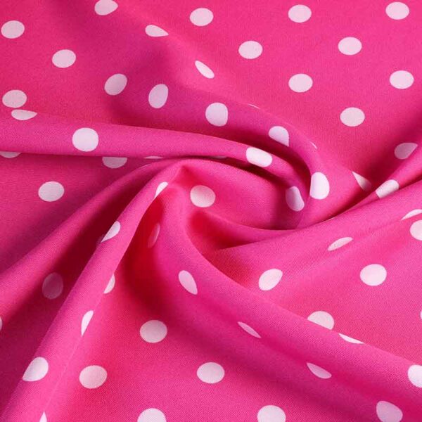 Terlenka stof fuchsia kleine stip wit