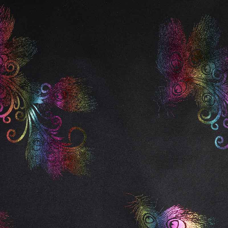 Terlenka stof pauw multicolor foil