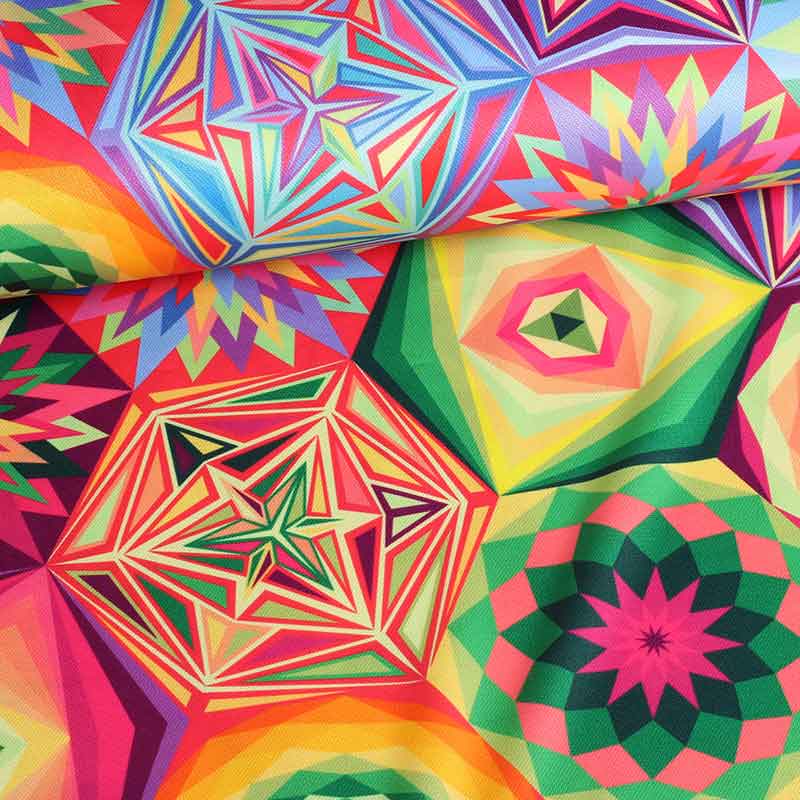 Tricot stof patchwork digitaal bedrukt
