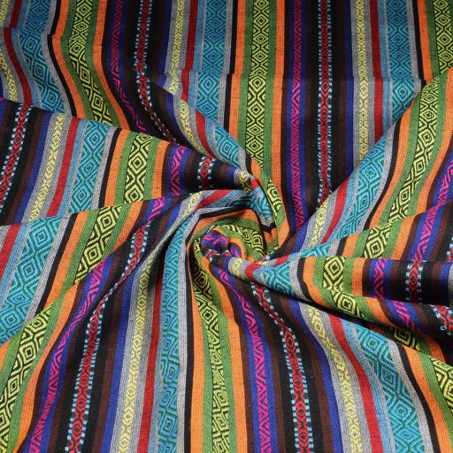 Mexico stof multicolor aqua paars