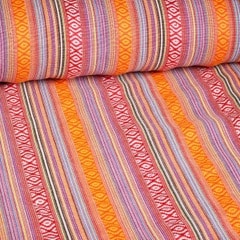 Mexico stof multicolor oranje