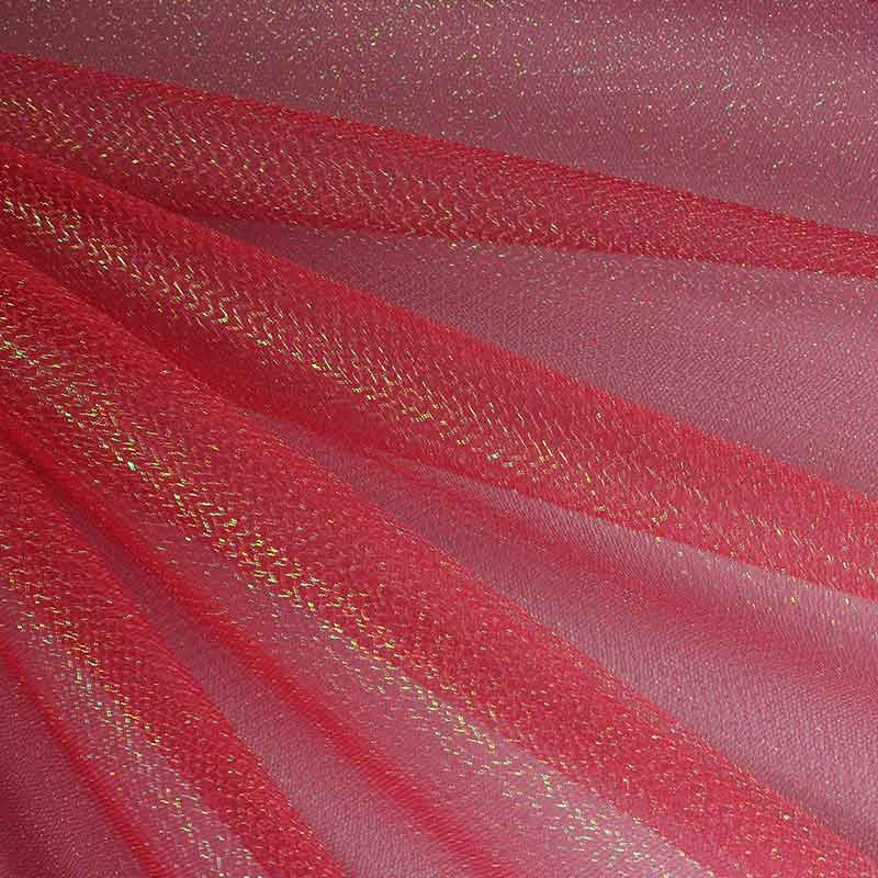 Tule zigzag glitter rood