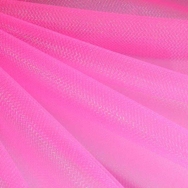 Tule zigzag glitter fluor roze
