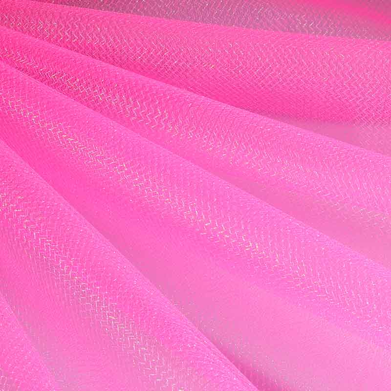 Tule zigzag glitter fluor roze