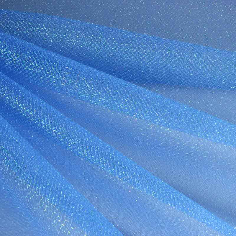 Tule zigzag glitter blauw