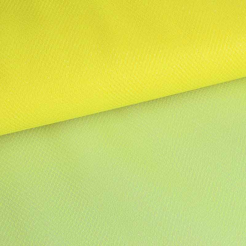 Tule zigzag glitter fluor geel