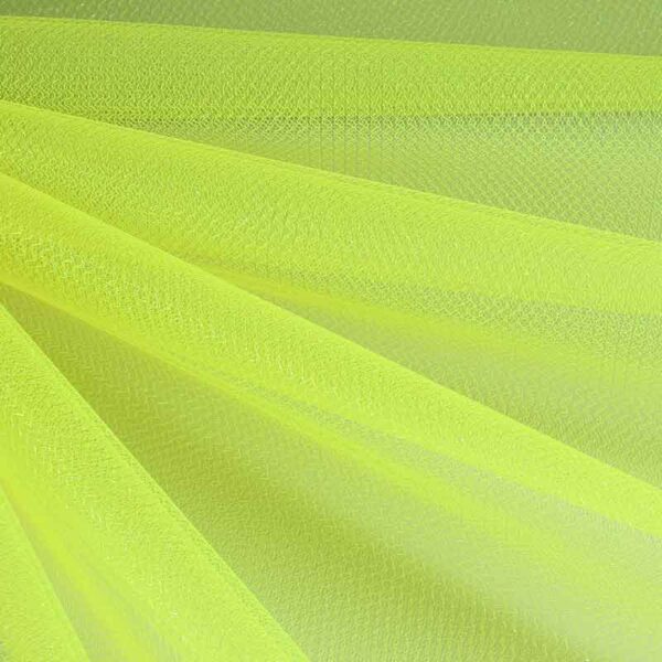 Tule zigzag glitter fluor geel