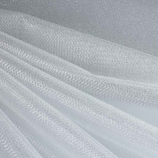 Tule zigzag glitter zilver