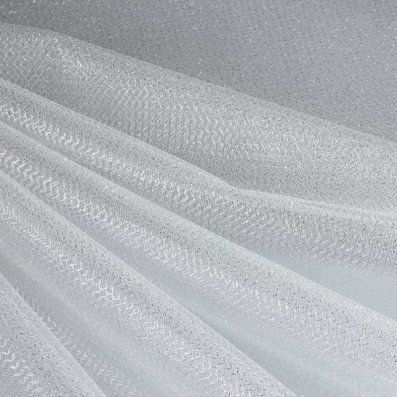 Tule zigzag glitter zilver