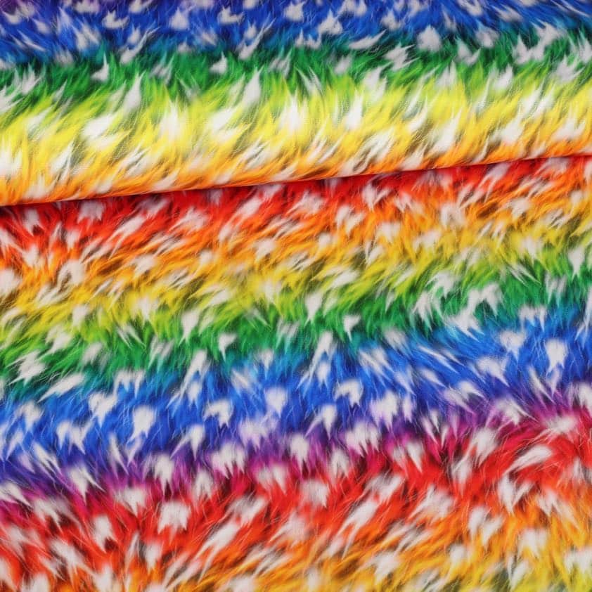 Tricot stof veertjes digitaal bedrukt