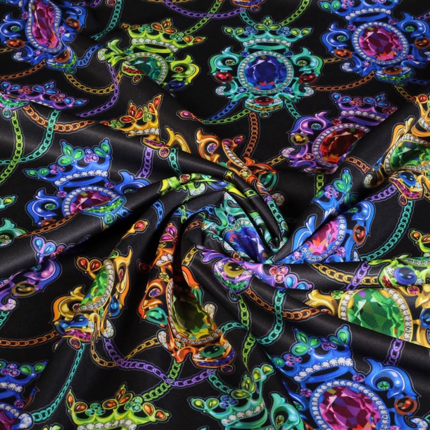 Tricot stof broche digitaal bedrukt