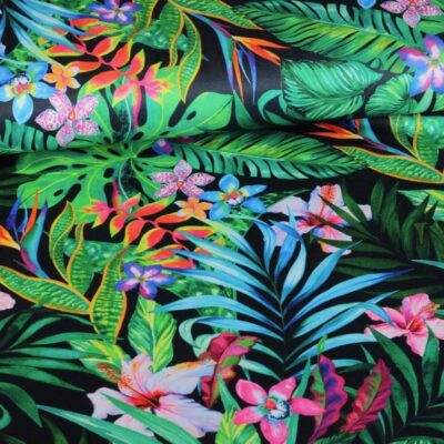 Tricot stof jungle digitaal bedrukt