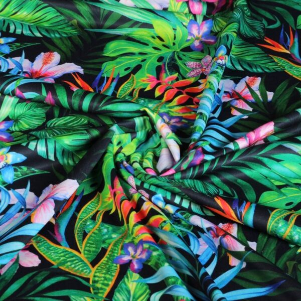 Tricot stof jungle digitaal bedrukt