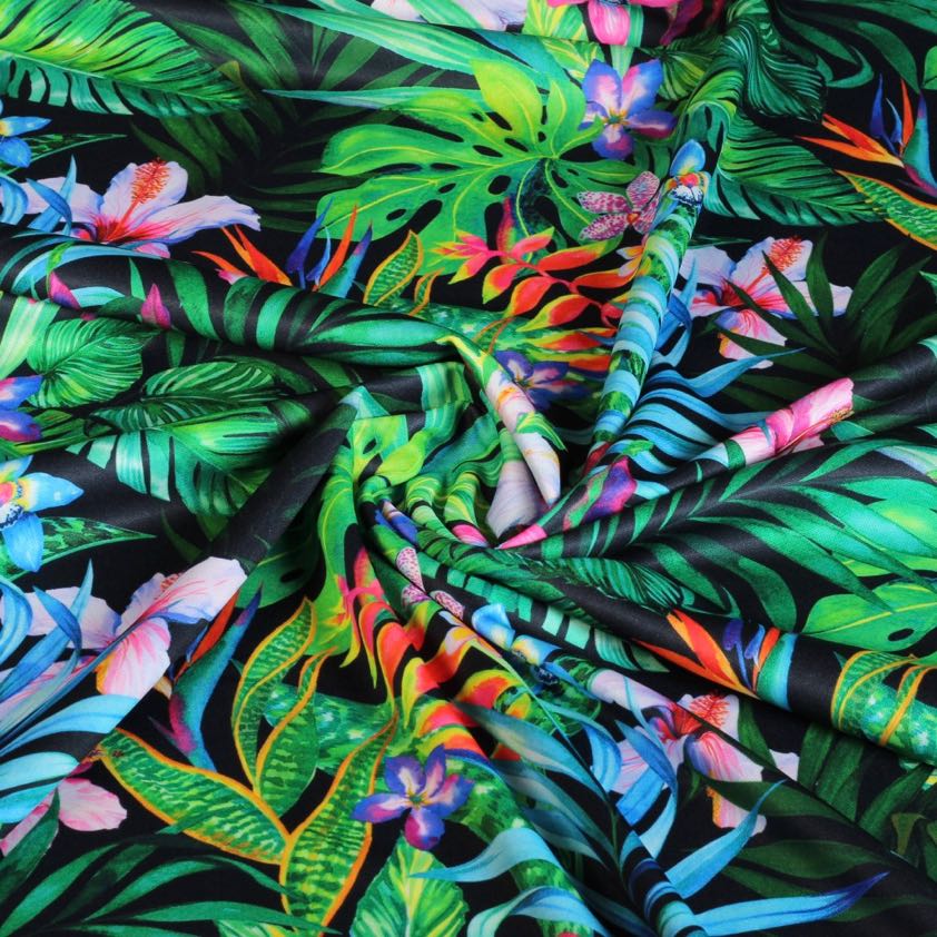 Tricot stof jungle digitaal bedrukt