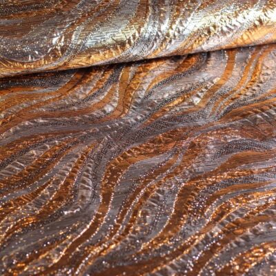 Bubbel brokaat jacquard stof goud/zilver
