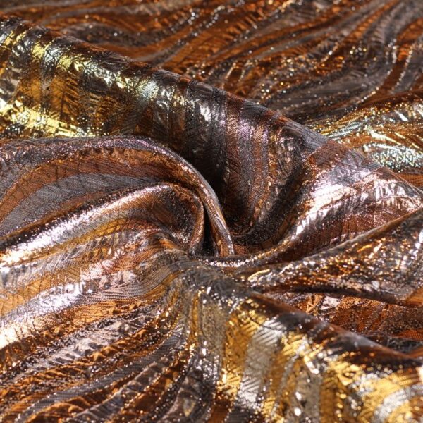 Bubbel brokaat jacquard stof goud/zilver