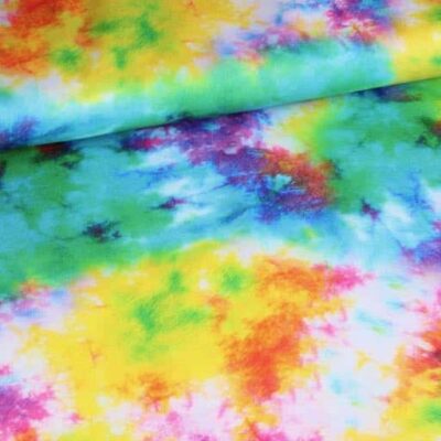 Tricot stof tie dye digitaal bedrukt