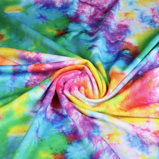 Tricot stof tie dye digitaal bedrukt