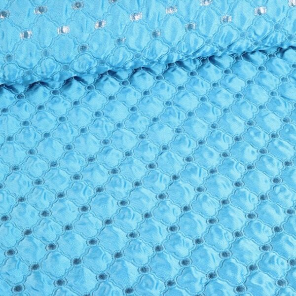 Jacquard Barok stof aqua zilver