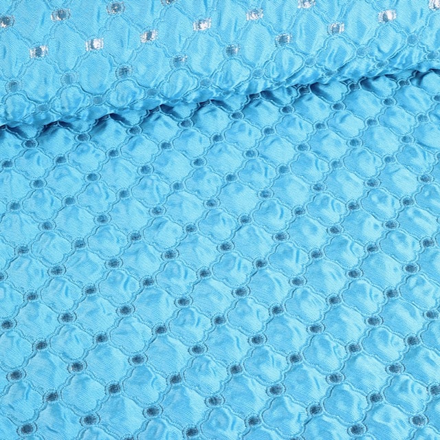 Jacquard Barok stof aqua zilver