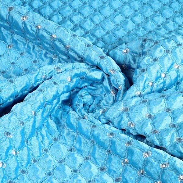 Jacquard Barok stof aqua zilver