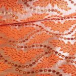 Brokaat Barok stof oranje/goud