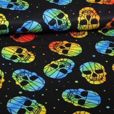 Terlenka stof doodskop multicolor