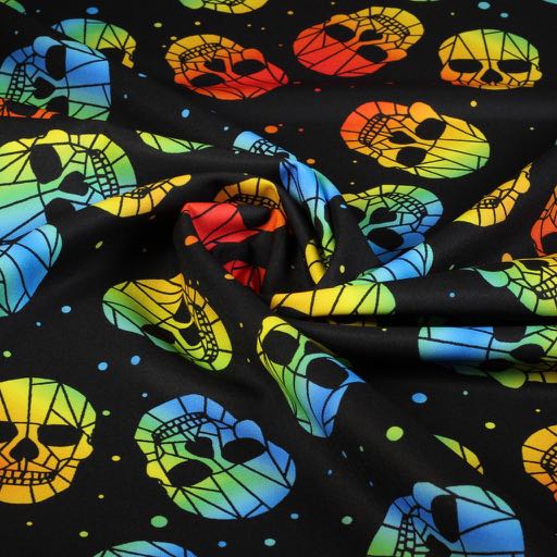 Terlenka stof doodskop multicolor