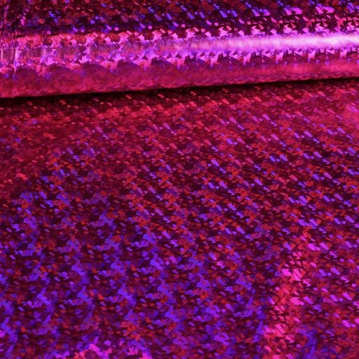 Jersey hologram stof fuchsia