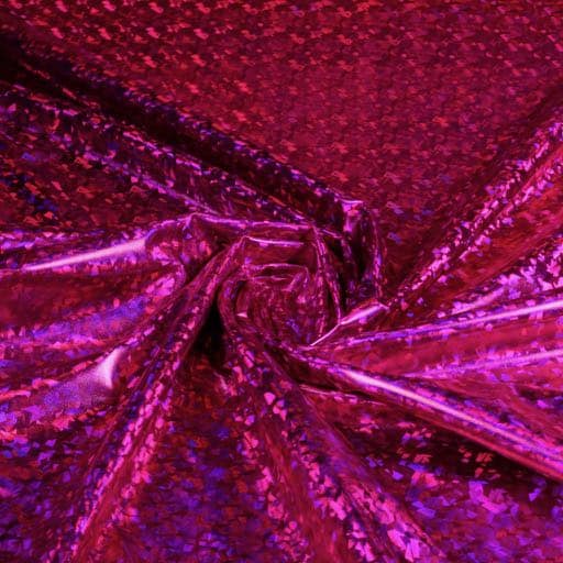 Jersey hologram stof fuchsia