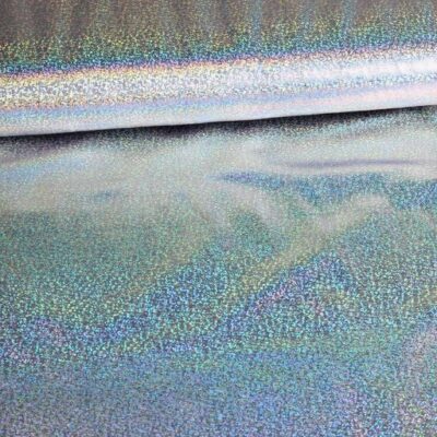 Jersey stof hologram zilver